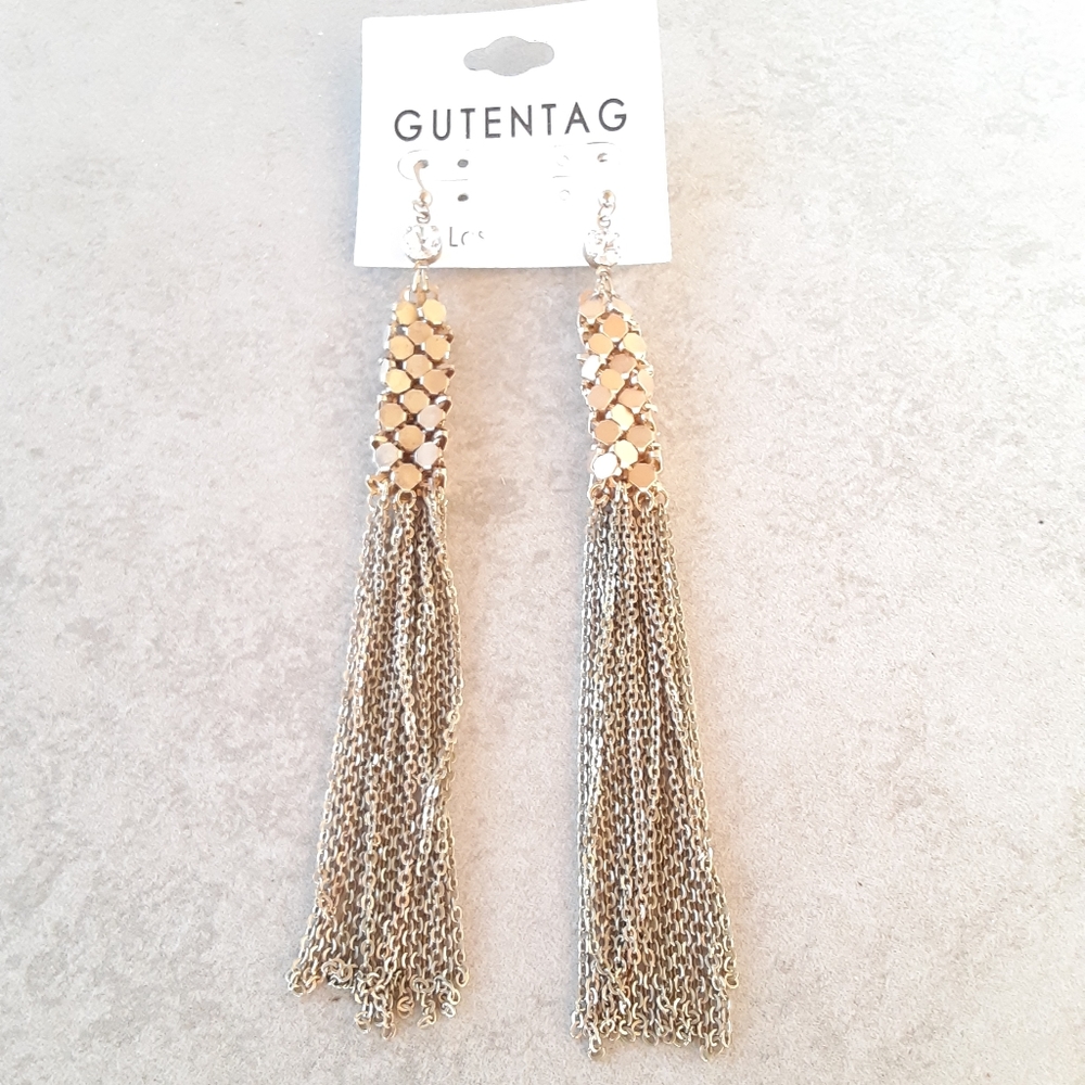 Chains Tassel Long Gold Earrings